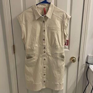 NWT SPANX Eggshell Twill Utility Dress